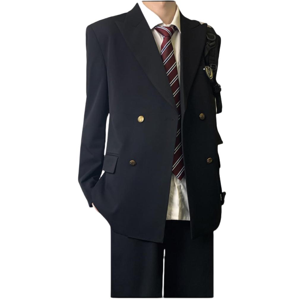 COSSA Gakuran Cosplay High School Uniform Leder für High School und Junior High School Perfekt für Einschulungs- und Abschlussfeiern Herrenuniform,