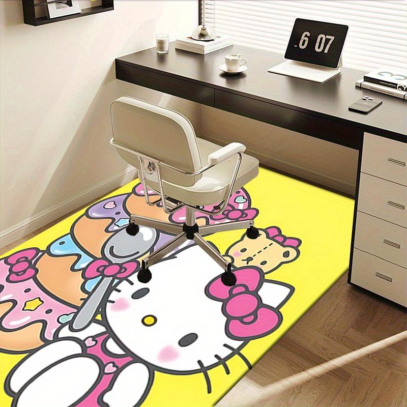 Office Rug Hello Kitty, Donuts Anti-Slip Rug, Machine Washable for Living Room, Bedroom, Office, Multiple Sizes, Bedroom Mat, Decorative Mat, Durable