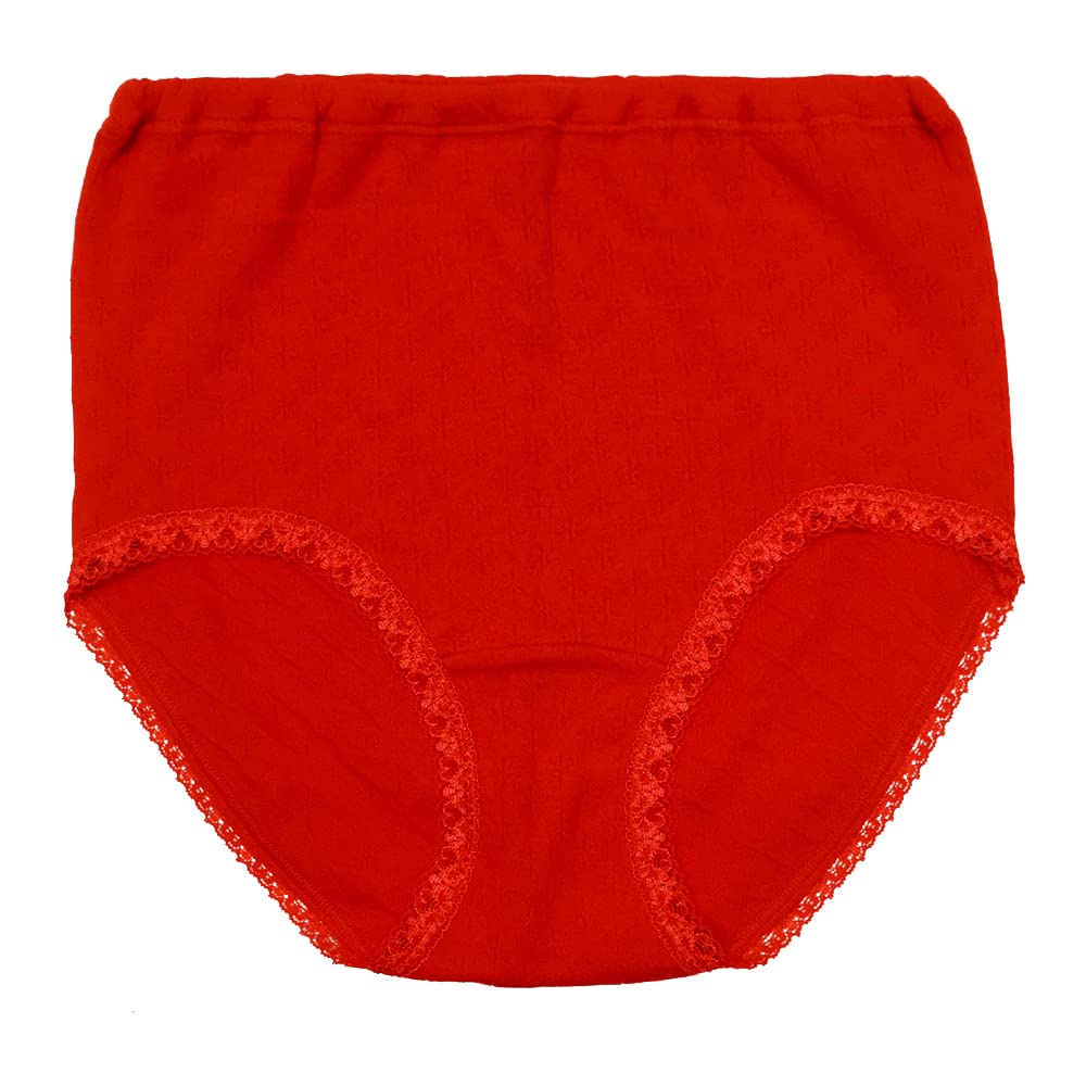 Red Sugamo Beauty Bag Gauze Set In [Original Panties, Sugamo's Maruji] Panties, 3-Piece (Made Japan) (100% Cotton) (LL)