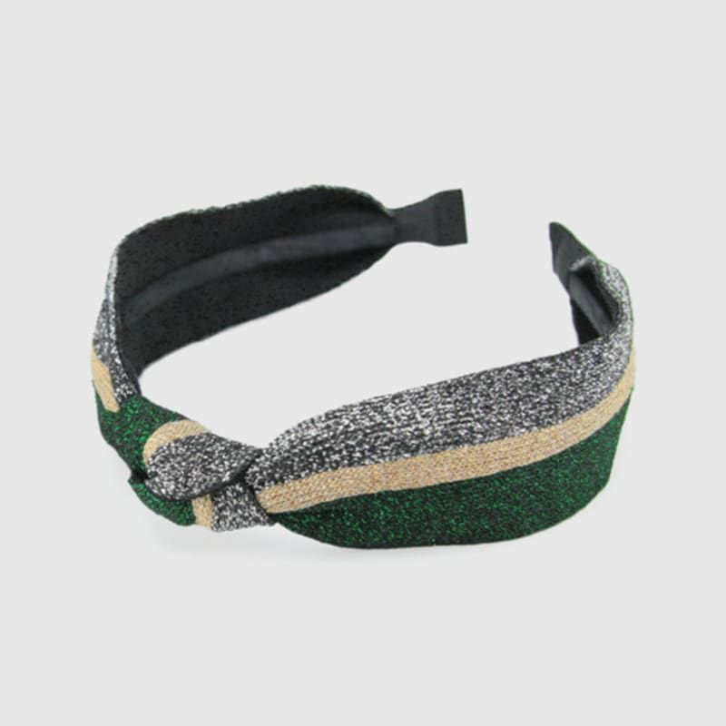 LALA Twinkle Silber Grün Knoten Haarband