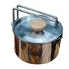 Stainless Steel Camping Kettle Removable Handle Portable 304 Stainless Steel Cooking Kettle for Outdoor Hiking