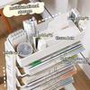 5/6 Layers Bookshelf On Wheels Large Capacity Book Storage Rack Movable Book Shelf  Student Use