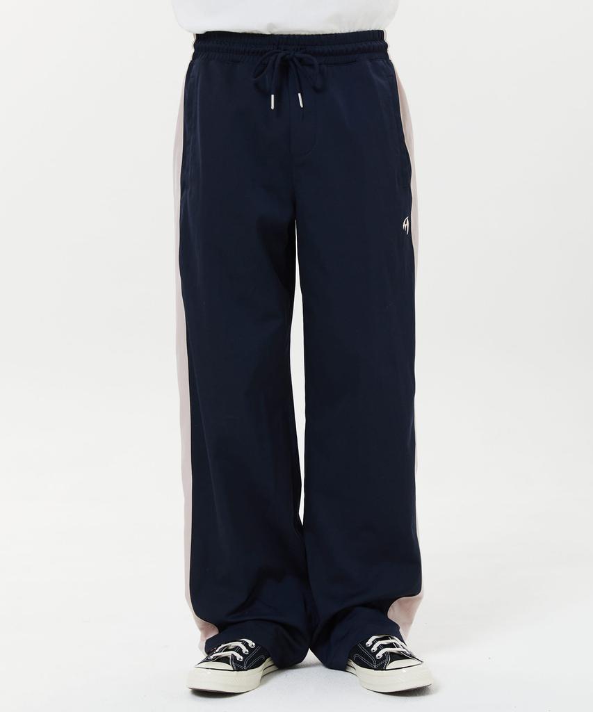 WAIKEI Line Colorblock Wide Track Pants Navy
