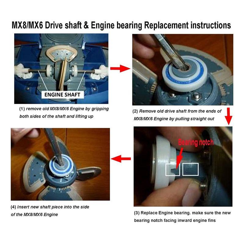 Aug. MX6 MX8 MX6EL MX8EL Elite Pool Cleaner Tune-Up Parts With Drive Shaft Assembly R0525100 And Engine Wheel Bearing R0527000