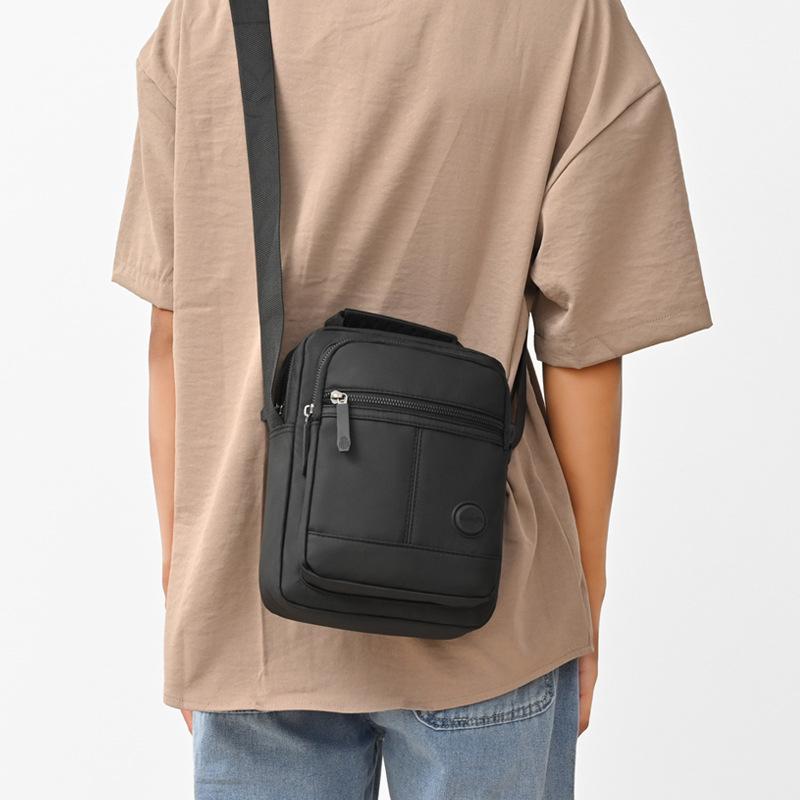 Męska Torba na Ramię Oxford Lekka Jednolity Kolor Dojazdowa Torba na Ramię Podróż Służbowa Wielowarstwowa Torba Crossbody