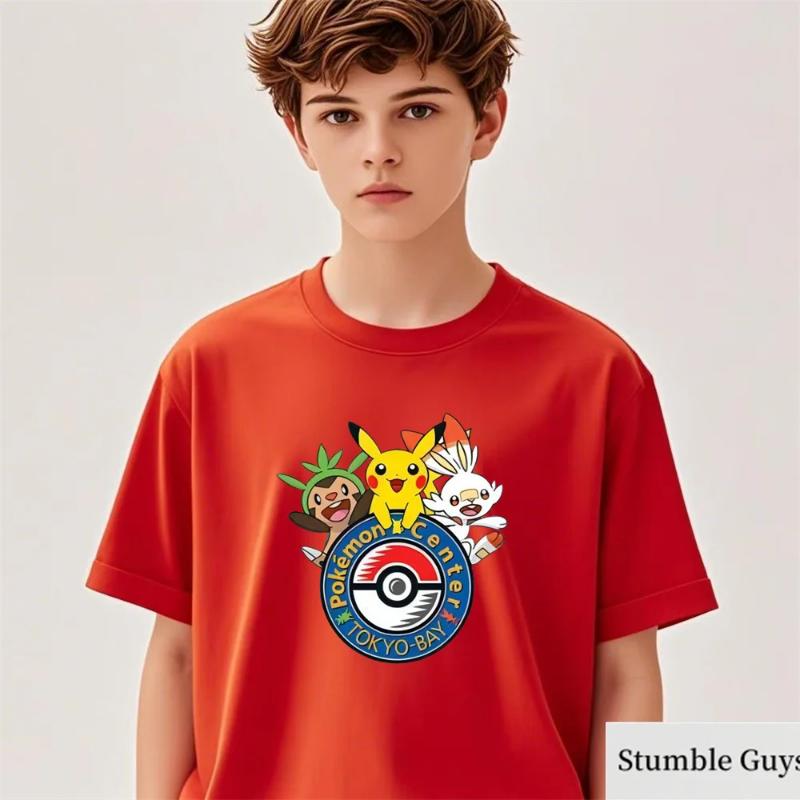 

Anime Pokemon T-shirt Kids Cartoon Pikachu Gengar Printed Tshirt Casual Boys Clothes Girls Birthday Gifts Fashion Teen Tops 150