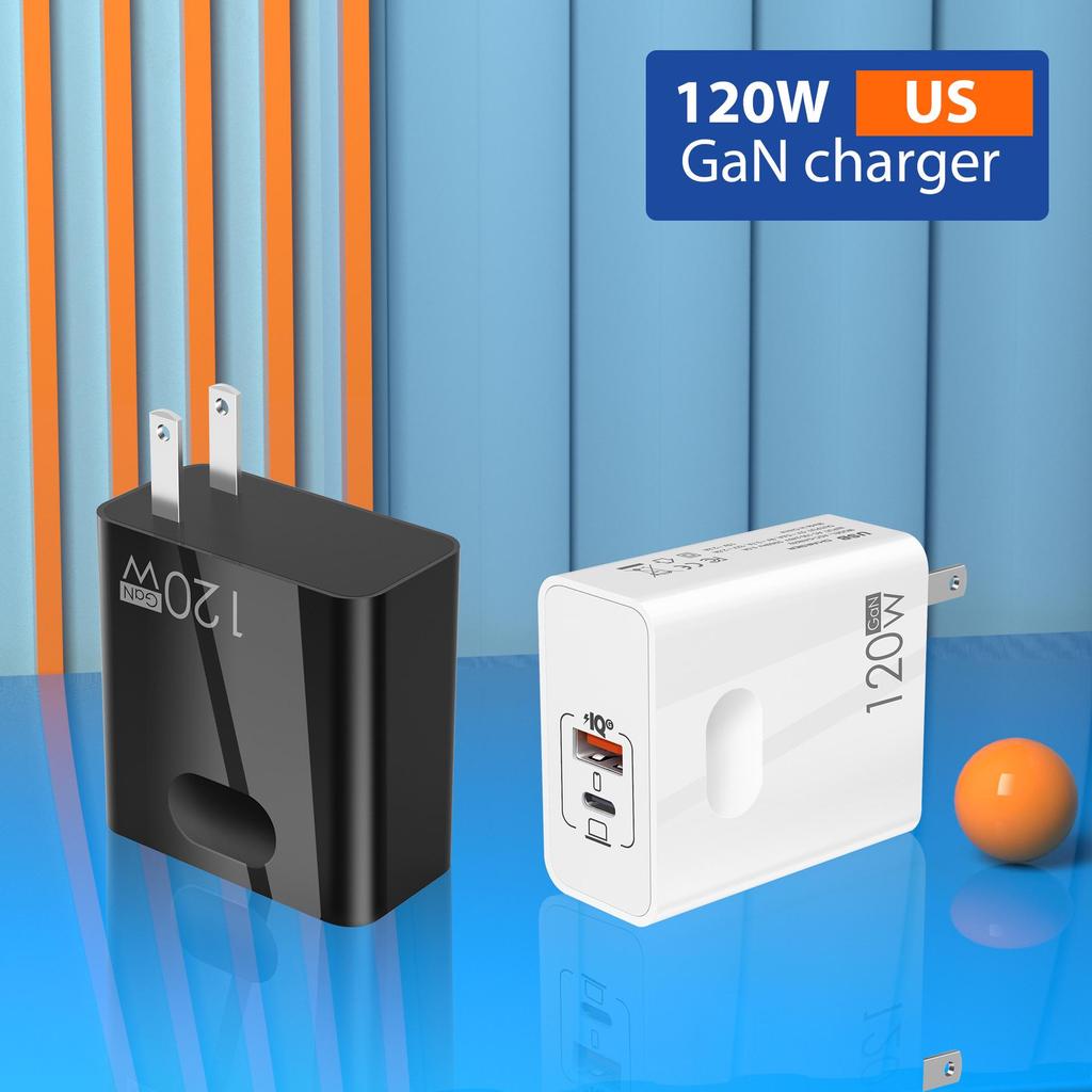 GaN 120W Ultra-Fast Charger, 65W A+C Plug EU/UK
