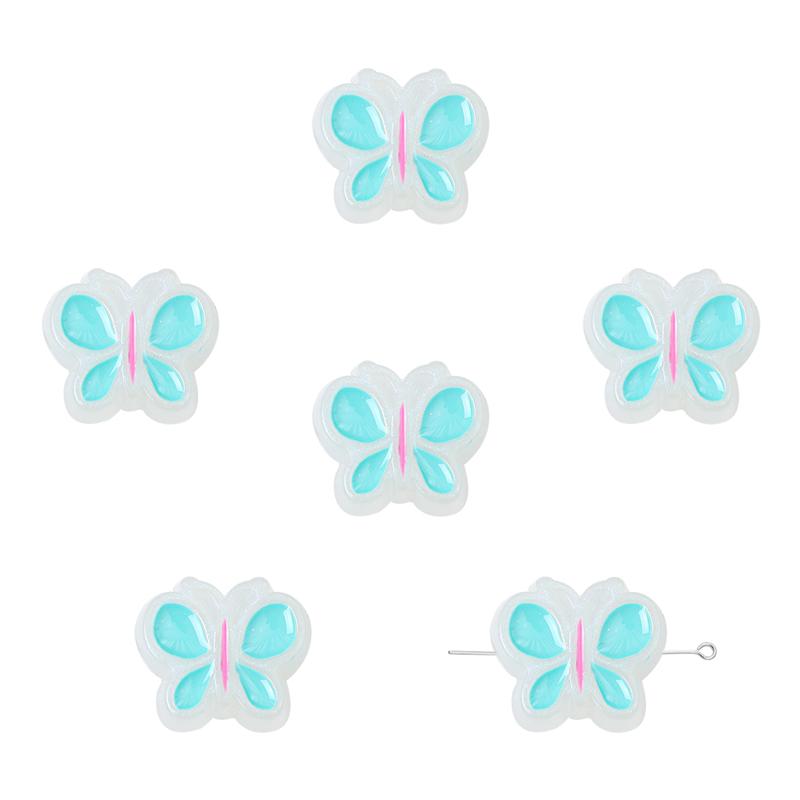 

4 шт. акриловые бусины Русалка Ji капельное масло бабочка для изготовления ювелирных изделий DIY ожерелья браслет ремесленные аксессуары 18x20mm синий