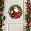 Festive Christmas Wreath & Flowers Self-Adhesive Wall and Door Sticker