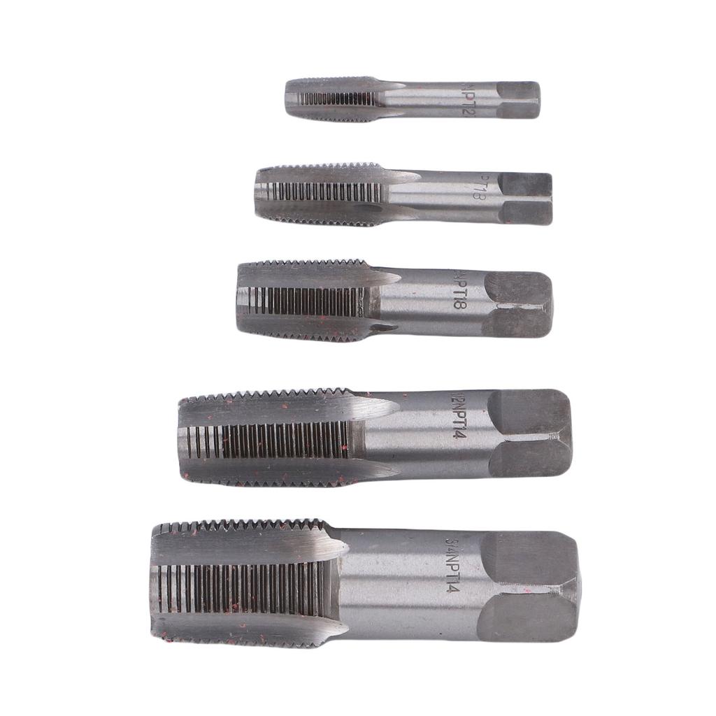 5 Pcs NPT Pipe Tap Set Accuracy Plumbing Thread Tap Repair Tools for Plumbers Mechanics DIYers Carbon Steel