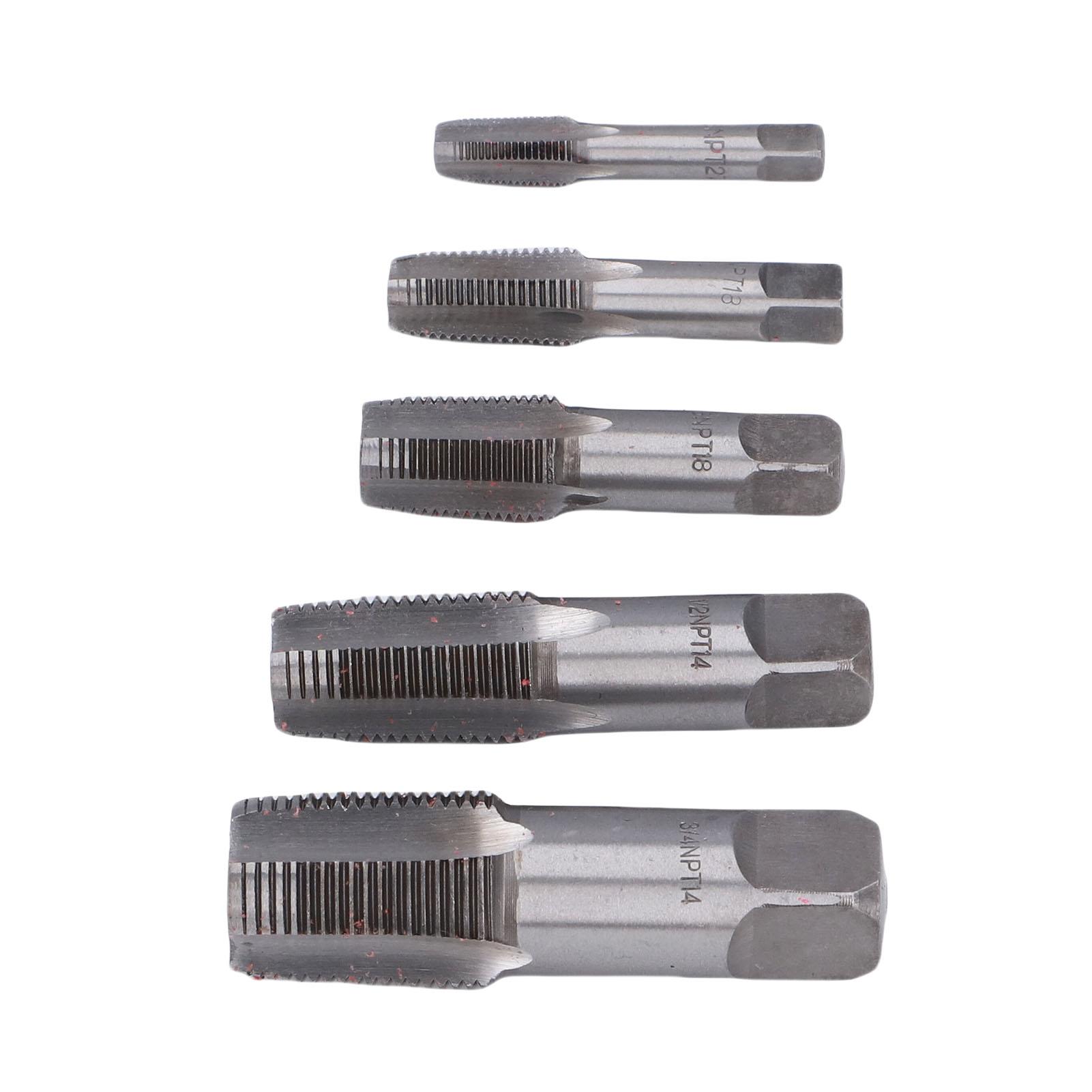 

Набор метчиков NPT для труб, 5 шт. Точные метчики для нарезания резьбы в сантехнике, Ремонтные инструменты для сантехников, Механиков, Мастеров-самоделкиных, Углеродистая сталь