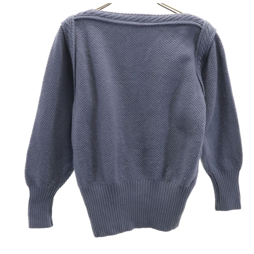 YVES SAINT LAURENT 80s 90s Old Long sleeve sweater M Blue knit Women Used