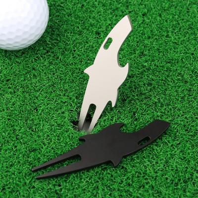 Divot Tool Fine Workmanship Rustproof Electroplating Shark Shape Wear Resistant Repair Golf Green