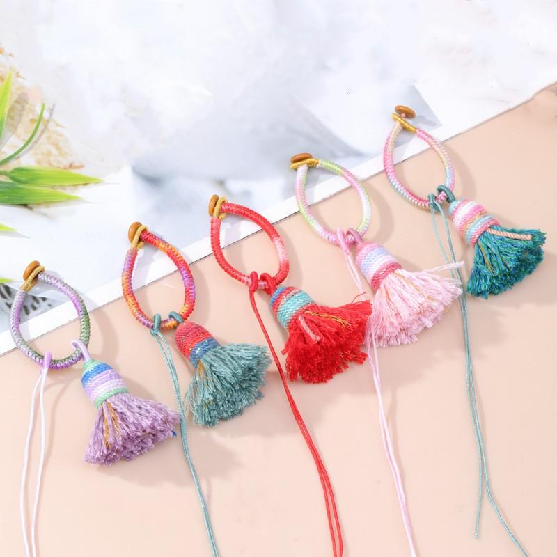 2Pcs Gradient Colorful Tassels DIY Pendant Crafts Clothing Decorative Curtain Bag Sewing Accessories Keychain Hanging Ornament