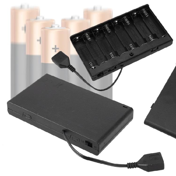 AA Battery Box 2/3/4/6/8 Slot AA Battery Storage Case with Cover Switches