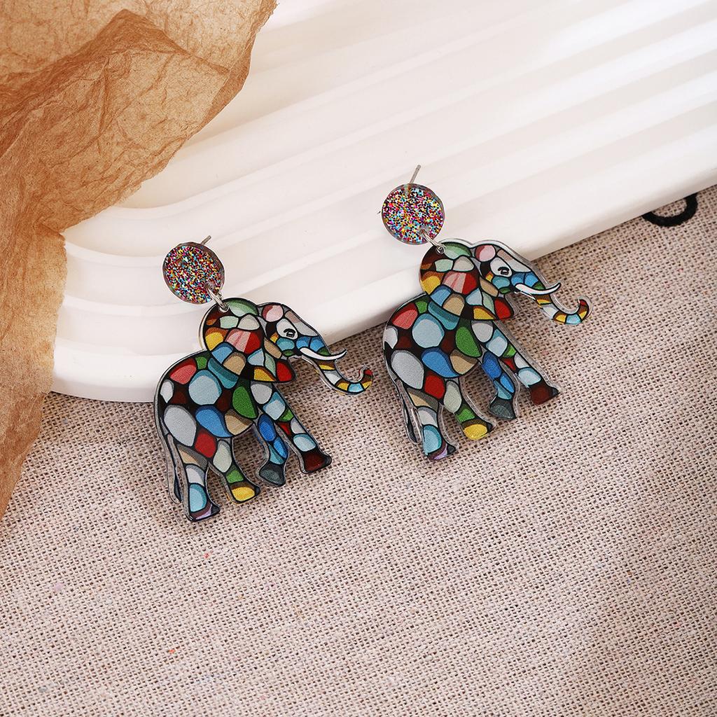 Creative Cartoon Design Sense Symphony Swan Cat Earrings, Autumn And Winter Colorful Animals High Sense Unique Earrings Women