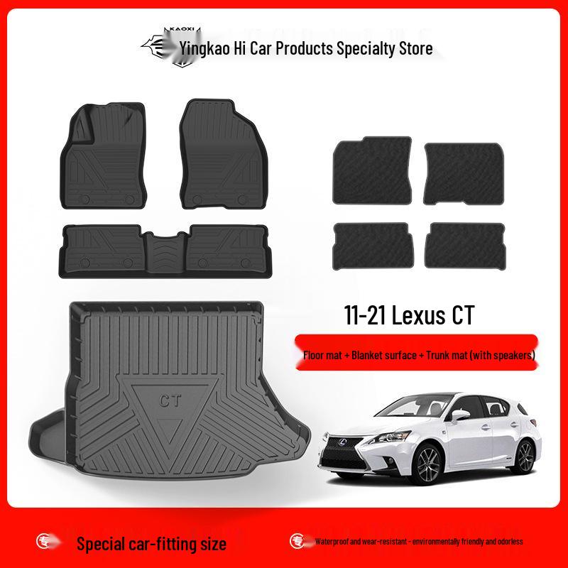 Eco-Friendly TPE Floor Mats and Trunk Mat for 2011-2021 Lexus CT