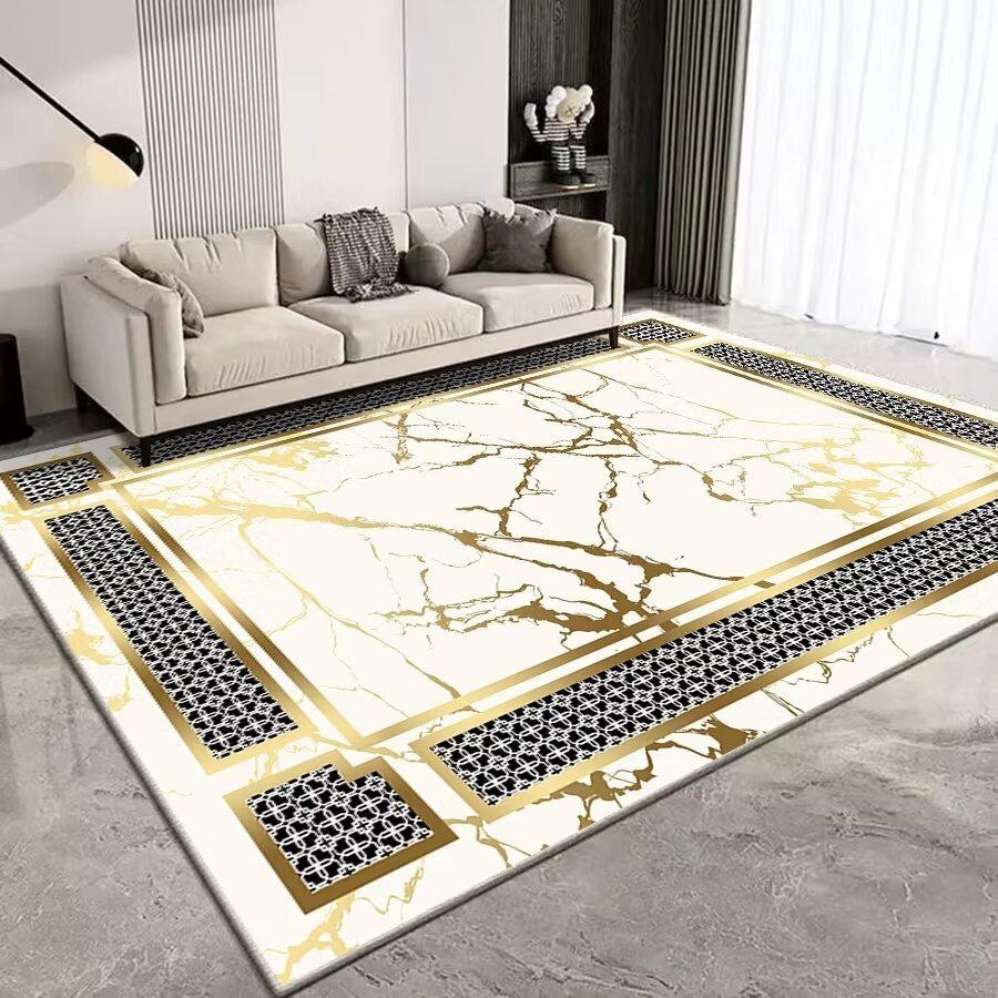 Europe Modern Style Marble Pattern Carpet Living Room Sofa Bedroom Study Entrance Door Rug Non-slip Light Luxury Home Decor Mat