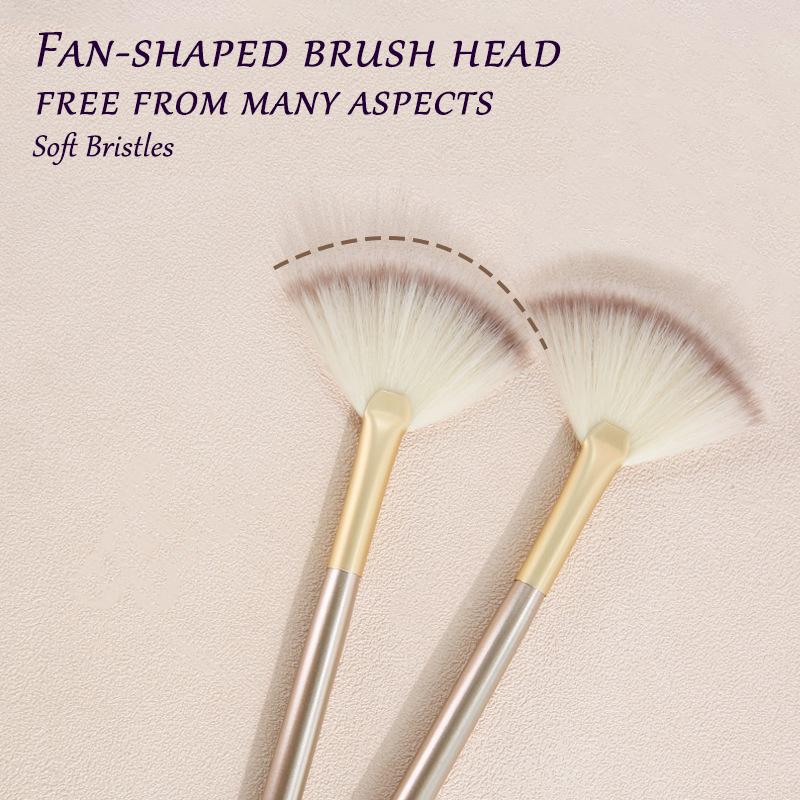 Soft Fan Shaped Makeup Brush Portable Highlight Contour Blending Brushes for Loose Powder Cosmetics Beauty Care Makeup Tools