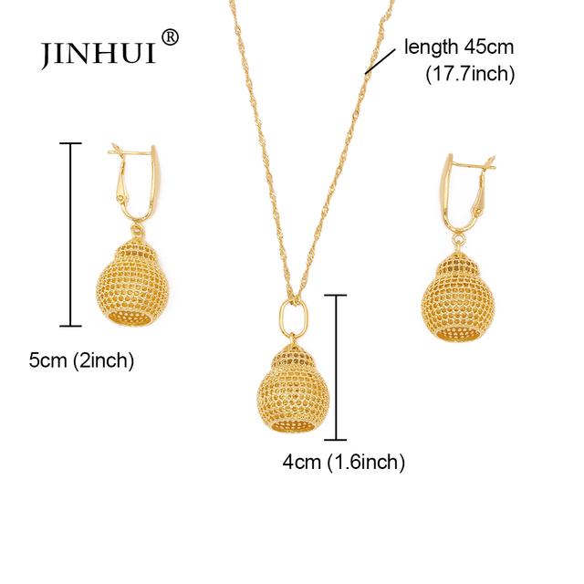 

Ювелирные наборы для женщин золотого цвета, ожерелье, кулон, серьги, комплект в африканском стиле, Дубай, Франция, свадебная вечеринка, свадебный орнамент, ювелирные подарки 45cm