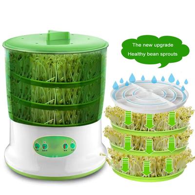 Smart Bean Sprout Machine Constant Temperature Vegetable Seed Planting Bucket 360° Rotating Spray Germinator Machine 3 Patterns
