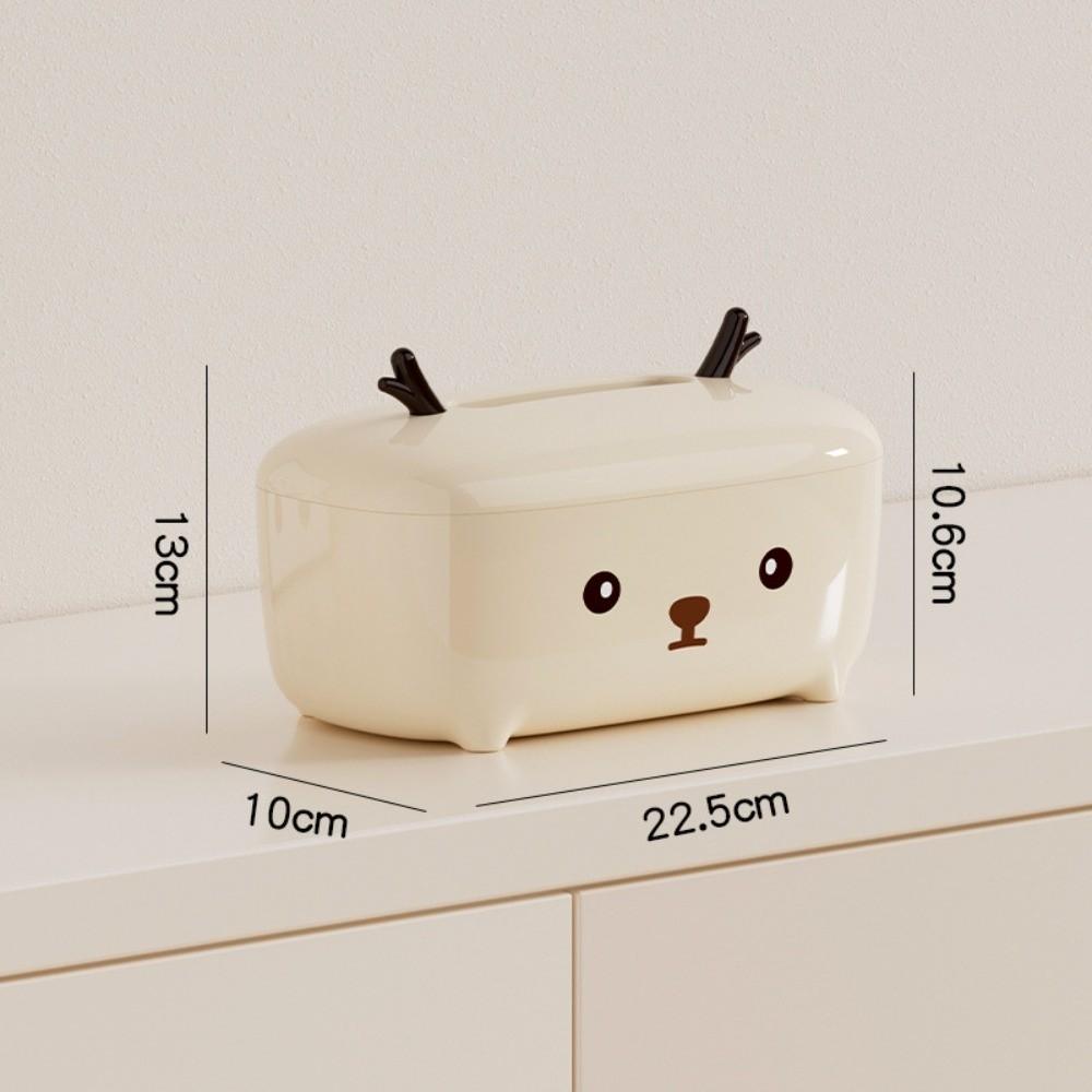 Cartoon Animal Tissue Box Non-Slip Base Large Capacity Napkin Container Thickened Space Saving Paper Towel Holder Desktop Use
