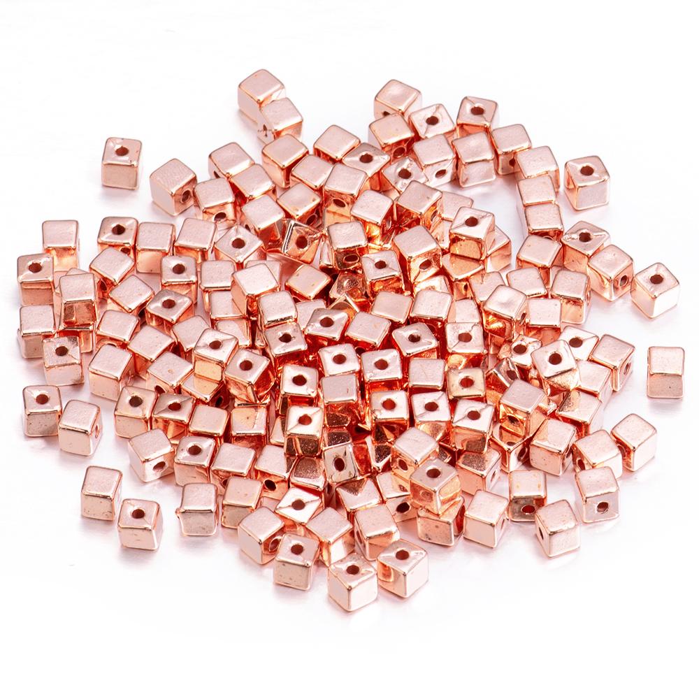 

200-500Pcs 3 4 5mm CBB Square Beads For Jewelry Making Loose Spacer Plastic Beads DIY Bracelets Necklaces Supplies Wholesale 4mm 300Pcs розового золота