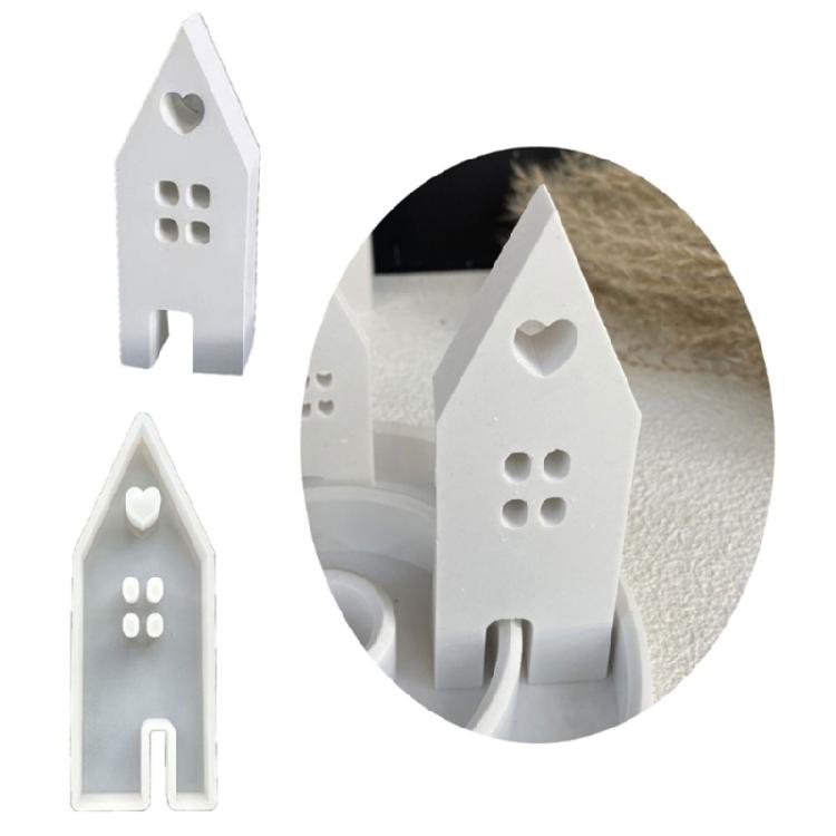 3 Pcs House with Window Silicone Mold DIY Scented Candle Mold House Resin Mould