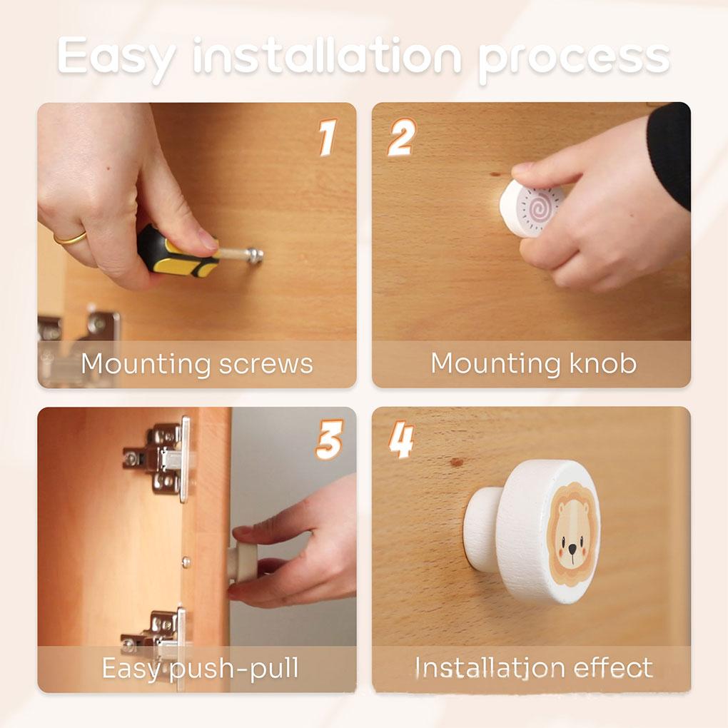 Animal Shape Wooden Drawer Handle Multiple Styles Exquisite Patterns Handles For Furniture