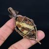 Peanut Obsidian 999 Copper Wire Wrapped Pendant, Handmade Gemstone Jewelry Pendant Gift For Birthday