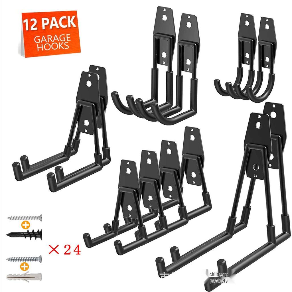 Large Wall-Mounted Garage Hook Kit for Heavy-Duty Storage & Organization