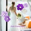5Pcs New Pink Paper Flowers Violet Center Decoration Artificial Crepe Paper DIY 3D Wall Decoration Party Decoration
