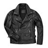 Chinese Size Heavy Motorcycle Jacket Natural Cowhide Leather Top Layer Causal Vintage Retro Moto Suit Leather Coat Winter