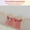 Baby Bedside Hanging Storage Bag Cotton 2 Pocket Baby Crib Organizer Soft Cribs Diaper Storage Bag for Teething Rings Wipes Toy