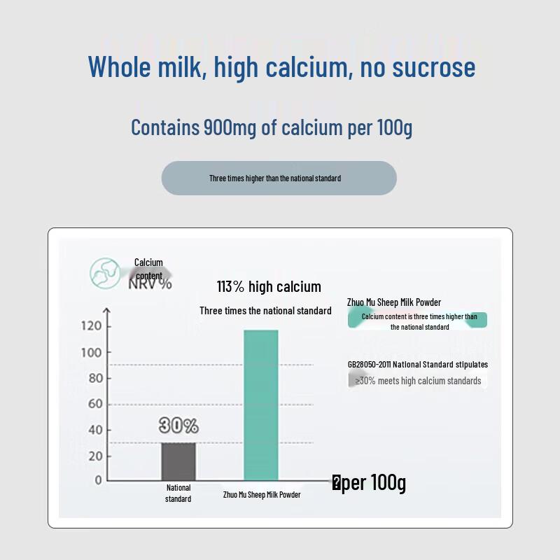 Zhuomu Sugar-Free Full-Fat High-Calcium Adult Goat Milk Powder