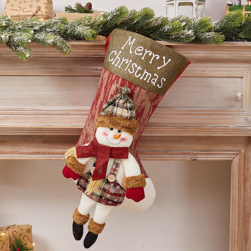 Christmas Sock Gift Bag Christmas Decorative Sock Christmas Eve Christmas Gift Children's Christmas Tree Pendant Candy Bag