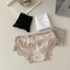 Mesh Transparent Lace Panties Seamless Lace Bow Briefs Thin Underwear for Women  Summer