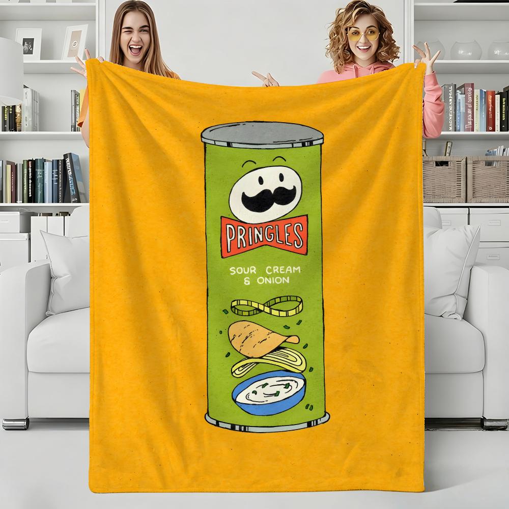 Snack P-Pringles Wurf-Flanell-Decke Perfekt für Sofa Büro Bett Reise Schlafen Lesen Entspannen Camping Ganzjahresnutzung