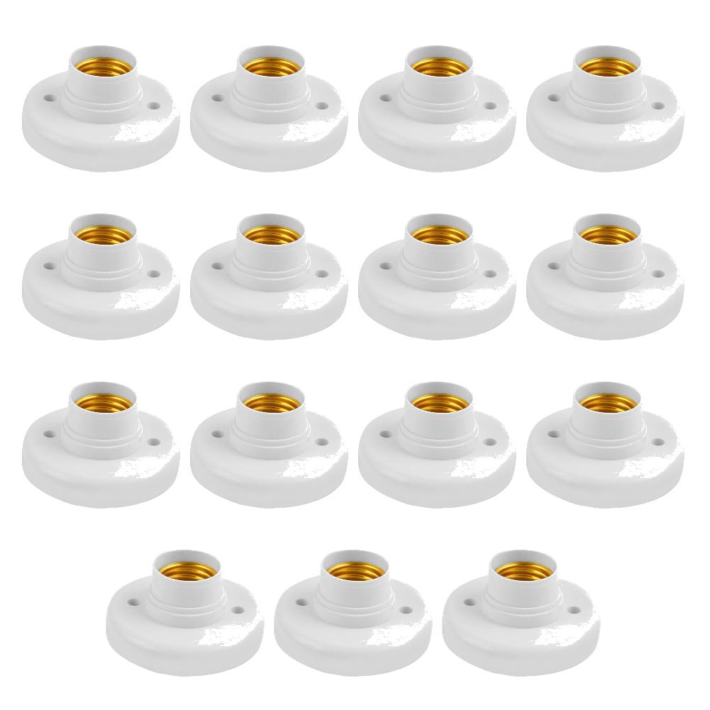1-20PCS E27 Screw Cap Socket White Ceiling Light Lamp Bulb Fixing Base Stand 220V E27 Light Bulb Holder Spiral LED Bulb Base
