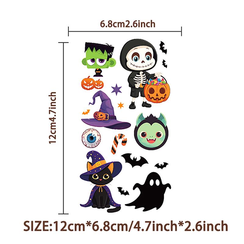 10 Listů Dětská Hračka Dárek Halloweenské Dýně Tetovací Nálepka Dočasné Falešné Tetování Ruce Paže Tělo Vodotěsné Tatouages