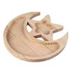 Moon Shaped Wooden Crystal Tray Star Shape Wood Crystal Holder Display Dish Lightweight Minimal Wooden Organizer Tray