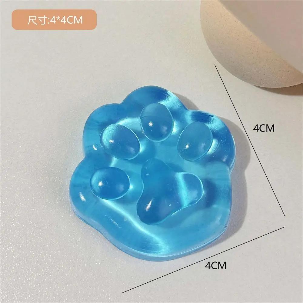 Kawaii Cat Claw Squeeze Toys Cartoon Anti Stress Sensory Fidgets Toy Simulation Transparent Cat Foot Squishy Unique Adults Gifts