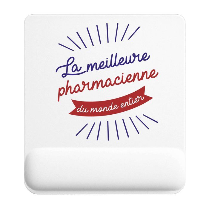 Tapis de souris - PLANETEE - La Pharmacienne Meilleure Monde - 22x18 cm - Surface lisse antidérapante - 3 mm