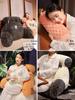 Cartoon Turtle Velvet Lumbar Support Cushion - Soft, Removable, Washable Seat & Sofa Backrest for Bedroom