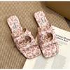 Fashion New Fashion Butterfly-Knot Ladies Flats Slippers Shoes Female Square Toe Summer Beach Slides Slippers Sandals Shoes for Women