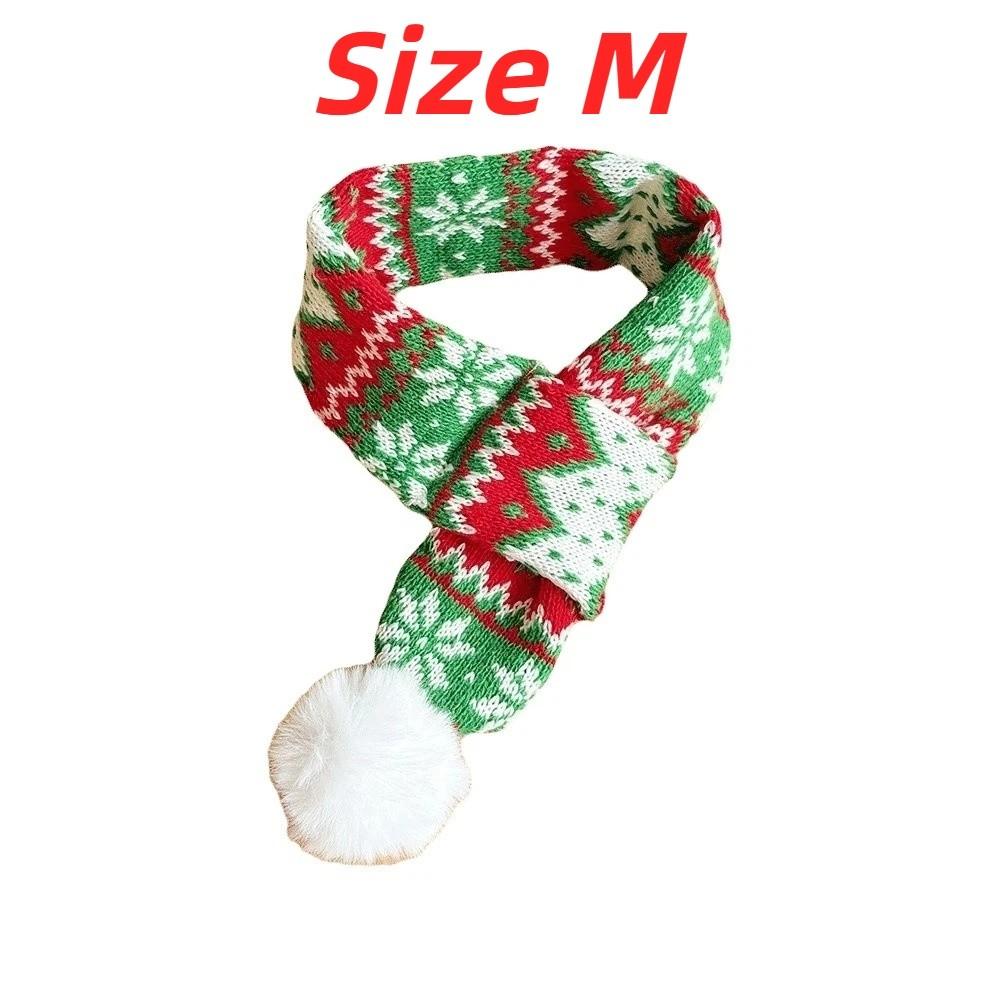 Thick Knit Cat Santa Hat Elastic Strap Pet Winter Warmer Christmas Dog Scarf  Festive Costume
