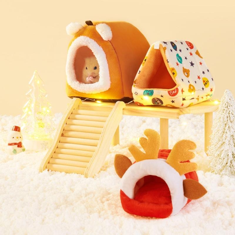 Hamster House Guinea Pigs Nest Small Animal Sleeping Bed Winter Warm Cotton Bed Soft Accessories for Rodents/Guinea Pigs