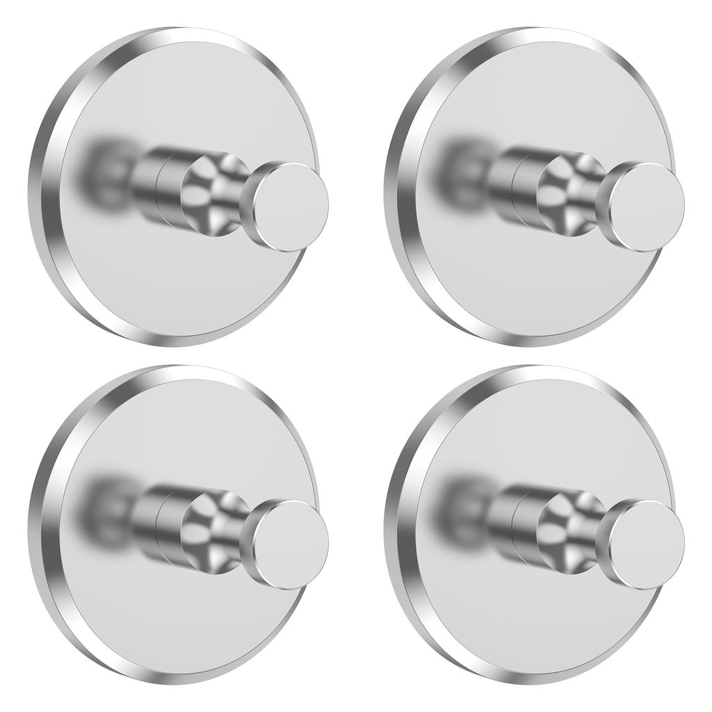 4Pcs Suction Cup Hooks Stainless Steel Bathroom Towel Clothes Holder Wall Mount Kitchen Shower Strong Suction Sucker Hooks