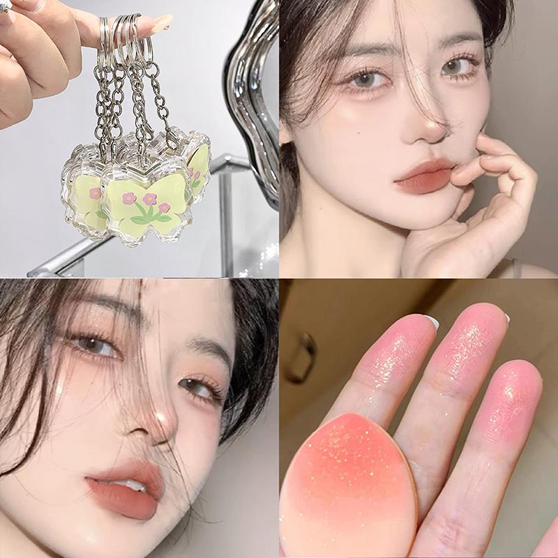 

Cappuvini Butterfly Solid Eyeshadow Highlighter Multifunctional Waterproof Sweatproof Brighten Cheek Rouge Nude Color Cosmetic