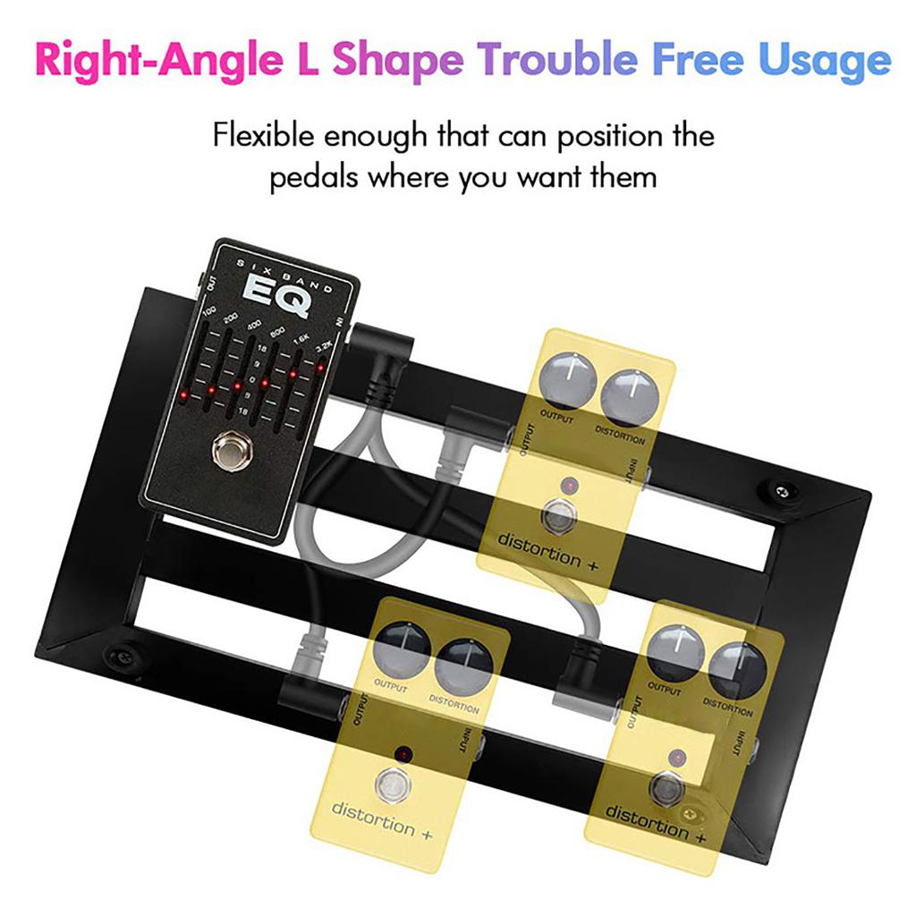 3 ks Kytarový patch kabel Kabely kytarových efektových pedálů Bezhlučné Pravoúhlé Audio kabely Náhradní Díly pro Elektrickou Kytaru